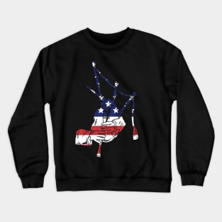 BAGPIPE AMERICAN FLAG Crewneck Sweatshirt